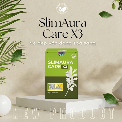 [Mẫu mới] Trà Thảo Mộc Giảm Cân SlimAura Care X3 - Hộp 38 Viên
