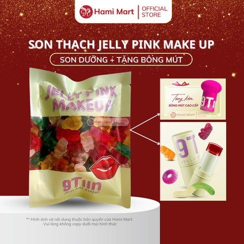 Son thạch Jelly Pink Makeup 9Tiin dưỡng môi căng bóng tặng kèm bông mút