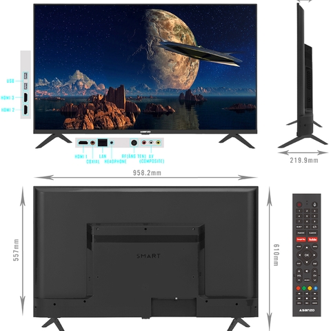 Tivi Smart Asanzo 4K - ANDROID 11.0(AOSP) 43inch Model 43U8E