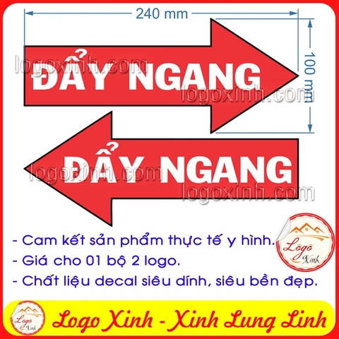 BỘ 2 LOGO STICKER DÁN TEM MŨI TÊN ĐẨY NGANG SANG HAI BÊN TRÁI PHẢI, DÁN CỬA LÙA, CỬA ĐẨY, CỬA KÉO, SLIDE DOOR