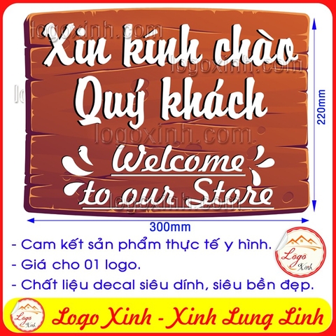 LOGO STICKER DÁN BIỂN WELCOME CHÀO MỪNG KÍNH CHÀO QUÝ KHÁCH DÙNG DECOR CHO NHÀ CỬA, QUẦY QUÁN