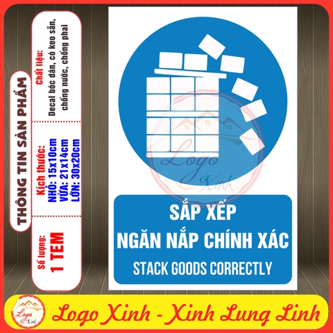 Tem Decal [Nhắc Nhở] - SẮP XẾP NGĂN NẮP CHÍNH XÁC | Decal bóc dán có keo sẵn, chống nước, chống phai