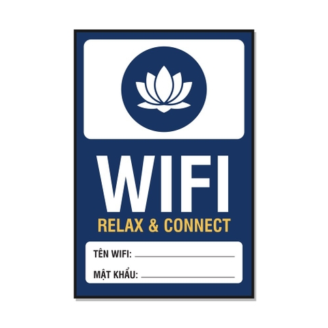 Tem Decal Bảng Wifi Sang Trọng Xanh Navy Có Ô Ghi Mật Khẩu - Biển Dán Spa, Tiệm Nail, Salon Tóc