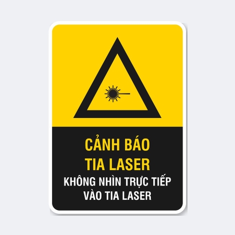 Sticker Cảnh Báo Tia Laser Không Nhìn Trực Tiếp - Tem An Toàn Dán Máy Khắc, Máy Cắt Laser
