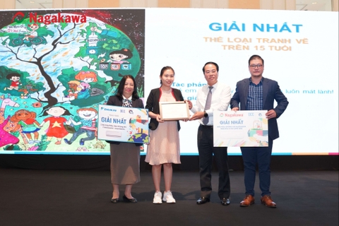 Tập đoàn Nagakawa tài trợ cuộc thi sáng tác nghệ thuật “Bảo vệ tầng ô-dôn để bảo vệ khí hậu trái đất