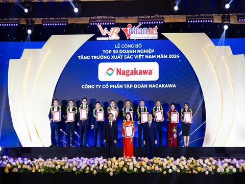 NAGAKAWA – LẦN THỨ 4 LIÊN TIẾP GHI DANH TOP 50 DN TĂNG TRƯỞNG XUẤT SẮC NHẤT VIỆT NAM 
