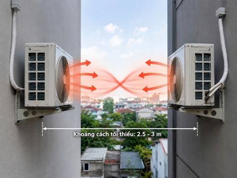 Khoảng cách giữa 2 cục nóng điều hòa chuẩn kỹ thuật là bao nhiêu?
