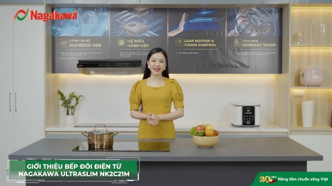 Bếp đôi điện từ Nagakawa UltraSlim NK2C21M