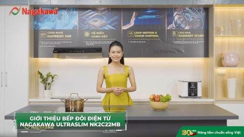 Bếp đôi điện từ Nagakawa UltraSlim NK2C22MB
