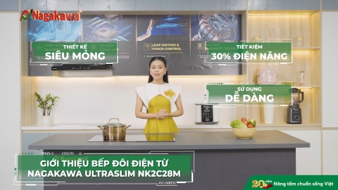 Bếp đôi điện từ Nagakawa UltraSlim NK2C28M