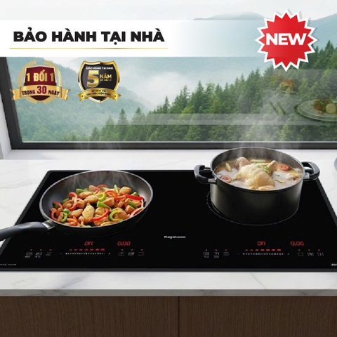 Bếp đôi điện từ hồng ngoại bo viền Nagakawa NII8996 công suất 4500W