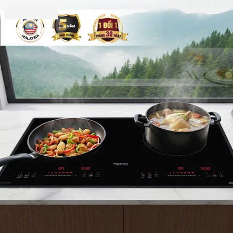 Bếp đôi điện từ hồng ngoại bo viền Nagakawa NII8996 công suất 4500W