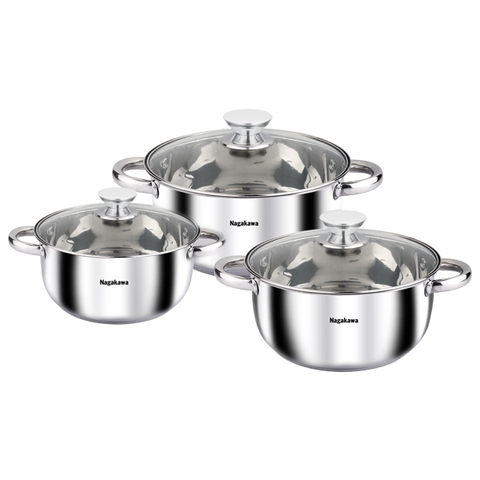 Bộ nồi inox 4 đáy Nagakawa NAG1304