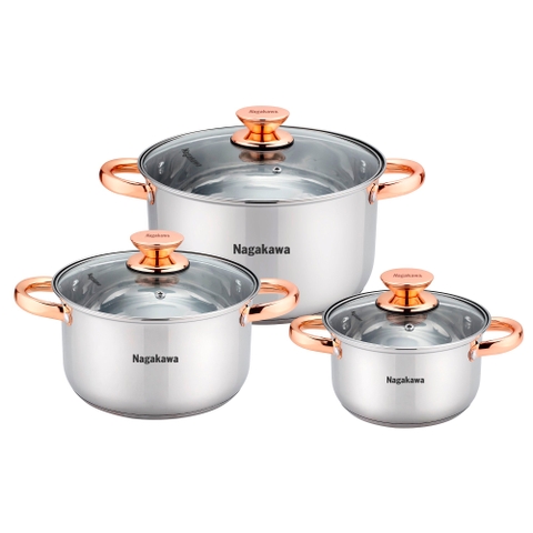 Bộ nồi inox 4 đáy Nagakawa NAG1306