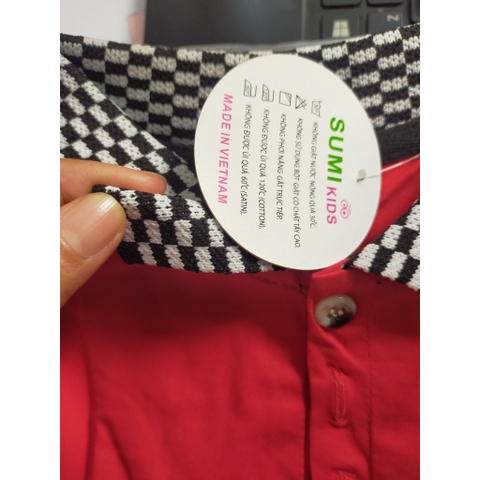 030 Áo thun phối cổ SMK nhí