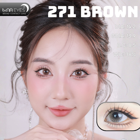 (Luna Eyes) 271 BROWN - size vừa