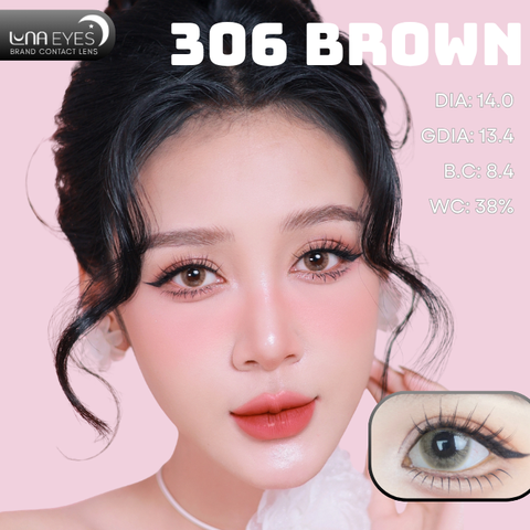 (Luna Eyes) 306 BROWN - size nhỏ