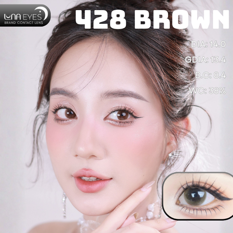 (Luna Eyes) 428 BROWN - size nhỏ