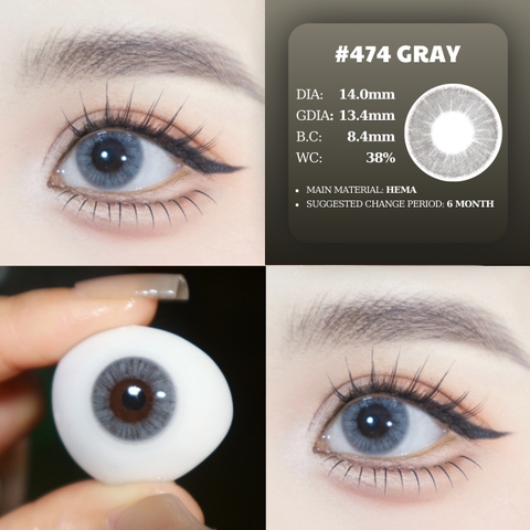 (Luna Eyes) 474 GRAY - size nhỏ
