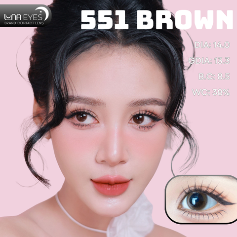 (Luna Eyes) 551 BROWN - size nhỏ