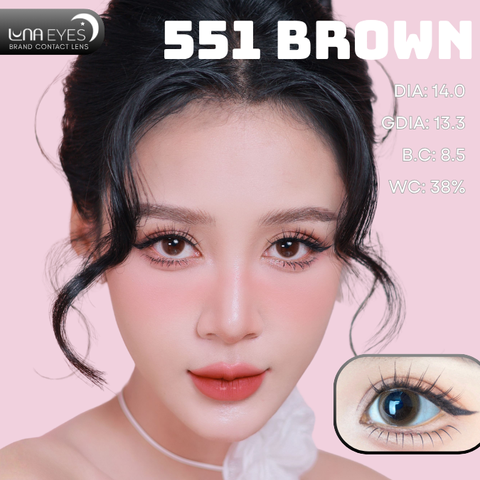 (Luna Eyes) 551 BROWN - size nhỏ
