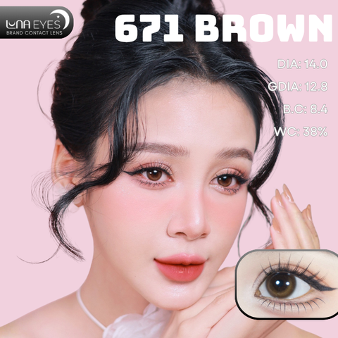 (quà tặng) 671 BROWN - size nhỏ