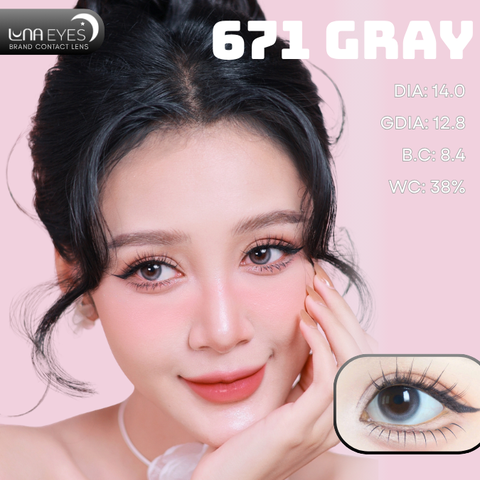 (Luna Eyes) 671 GRAY - size nhỏ