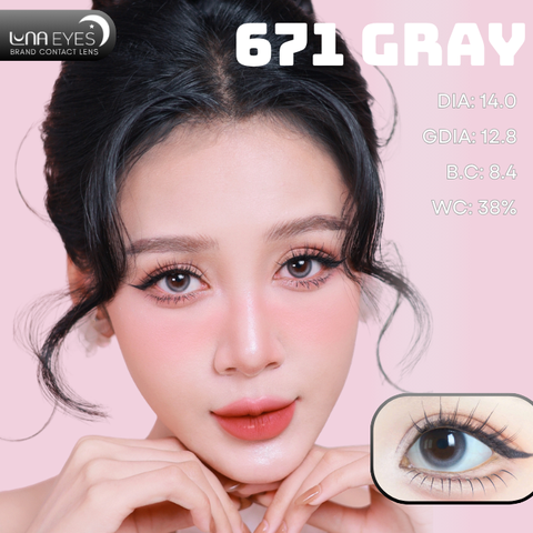 (Luna Eyes) 671 GRAY - size nhỏ