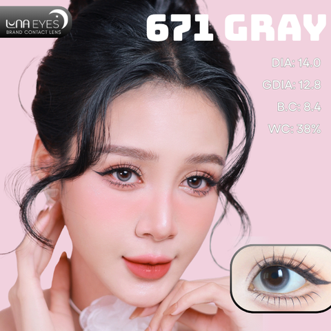 (Luna Eyes) 671 GRAY - size nhỏ