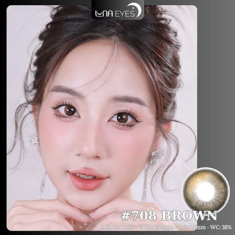 (Luna Eyes) 708 BROWN - size nhỏ