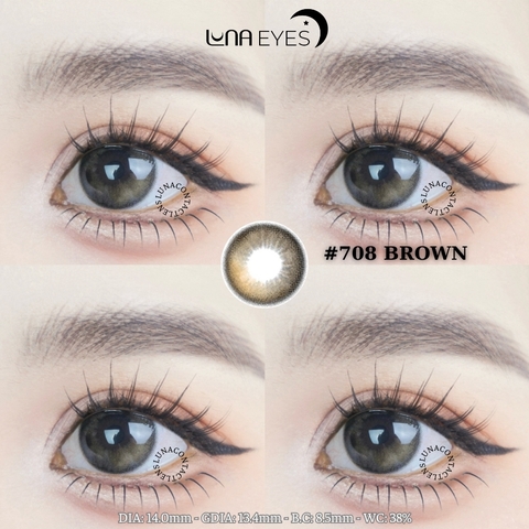(Luna Eyes) 708 BROWN - size nhỏ