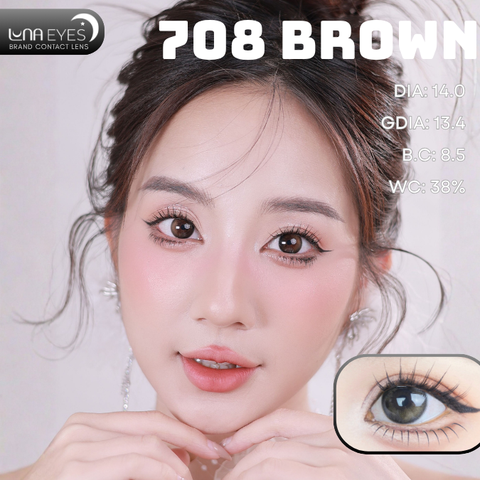 (Luna Eyes) 708 BROWN - size nhỏ