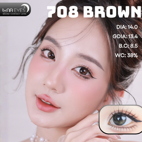 (Luna Eyes) 708 BROWN - size nhỏ