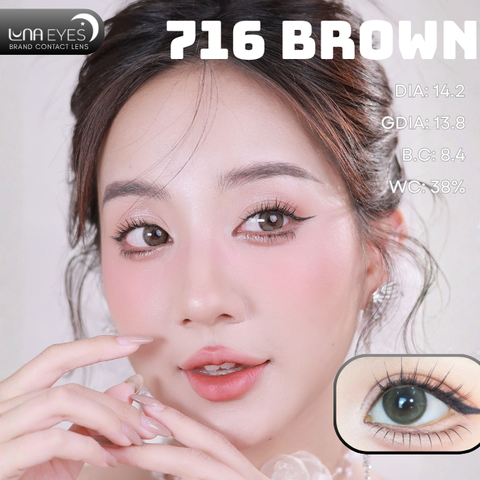 (Luna Eyes) 716 BROWN - size vừa