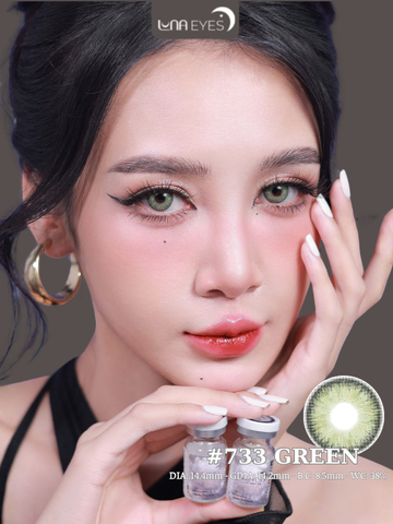 (Luna Eyes) 733 GREEN - size to