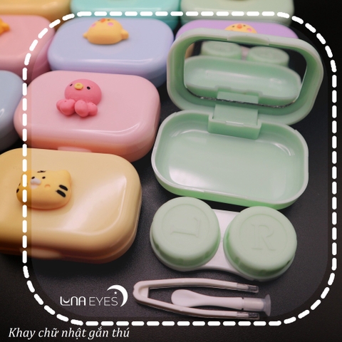 KHAY GƯƠNG CHỮ NHẬT GẮN THÚ + dụng cụ đeo lens