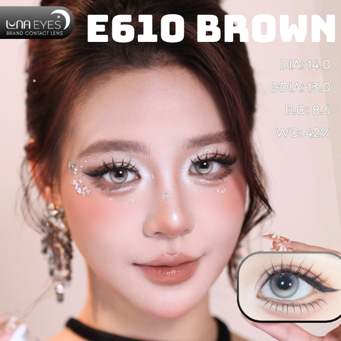 (Luna Eyes) E610 BROWN - size nhỏ