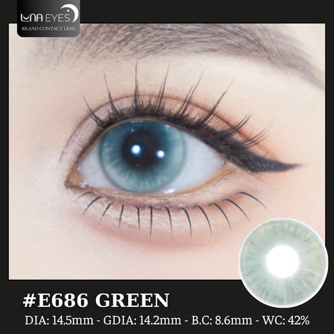 (Luna Eyes) E686 GREEN - size to
