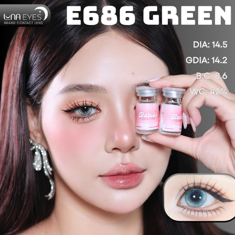 (Luna Eyes) E686 GREEN - size to