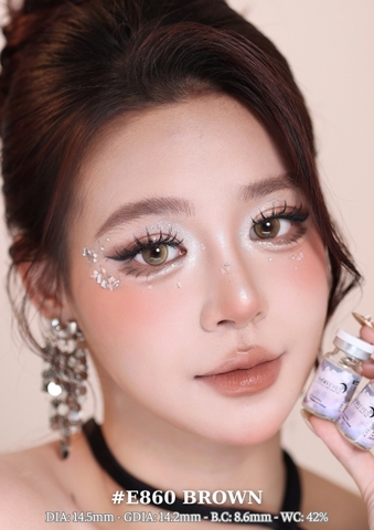 (Luna Eyes) E860 BROWN - size to
