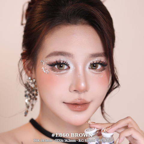 (Luna Eyes) E860 BROWN - size to