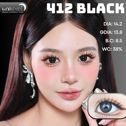 (Luna Eyes) FD-412 BLACK - size vừa