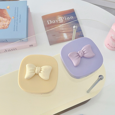 Khay vuông trơn gắn nơ kèm dụng cụ đeo