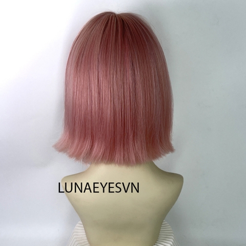 [JG176] Tóc Giả BOB Dài Màu Hồng Trắng