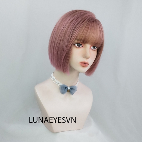 [JG42] Tóc Giả BOB Ngắn Màu Hồng Trà Sữa