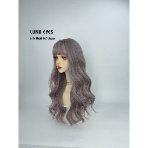 [JG126] Tóc Giả Xoăn Dài Màu Xám Tím