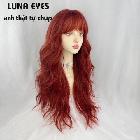 [JG161] Tóc Giả Xoăn Dài Layer Màu Đỏ