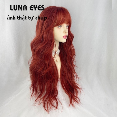 [JG161] Tóc Giả Xoăn Dài Layer Màu Đỏ
