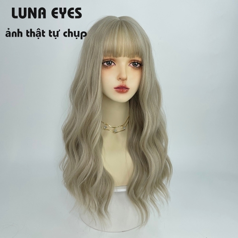 [TS333] Tóc Giả Xoăn Dài Màu Be Xám