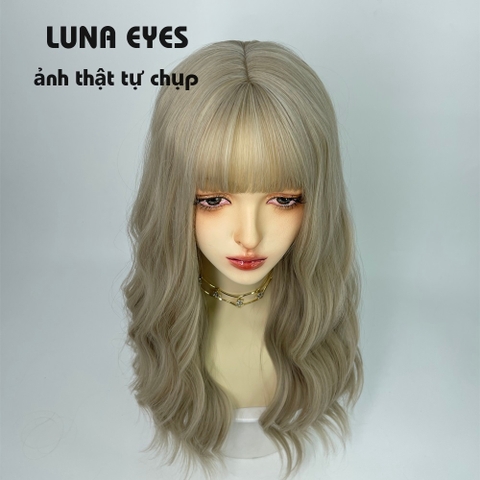 [TS333] Tóc Giả Xoăn Dài Màu Be Xám